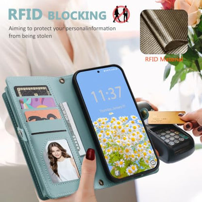 for Samsumg Galaxy S26 Plus Wallet Case, Detachable Magnetic Phone Case,Faux Leather Strap Wallet,with RFID Blocking,Zipper Card Holder,Shoulder Straps (Blue) - color: Blue, size: Samsumg Galaxy S26 Plus