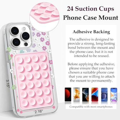 Anteel 2 Pack Silicone Suction Phone Case Mount, Non Slip Sticky Grip for Cellphone, Silicon Adhesive Suction Cup Mount, Strong Grip Holder for Selfies and Videos (Baby Blue) - color: Baby Blue