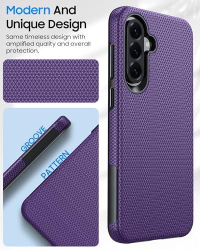 for Galaxy A37 5G Phone Case, Galaxy A36 5G Phone Case, Anti-Slip Textured, 14FT Mili-Grade Drop Protection Tested Samsung A37 5G Case, TPU+PC Dual Layer Shockproof Cover for A56 (Purple) - color: Purple