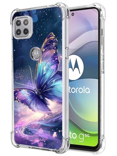 for Moto One 5G Ace Case, Moto G 5G Case, Slim Flexible TPU for Girls Women Airbag Bumper Shock Absorption Rubber Soft Silicone Case Cover Fit for Motorola Moto One 5G Ace (Dream Butterfly) - color: Dream Butterfly