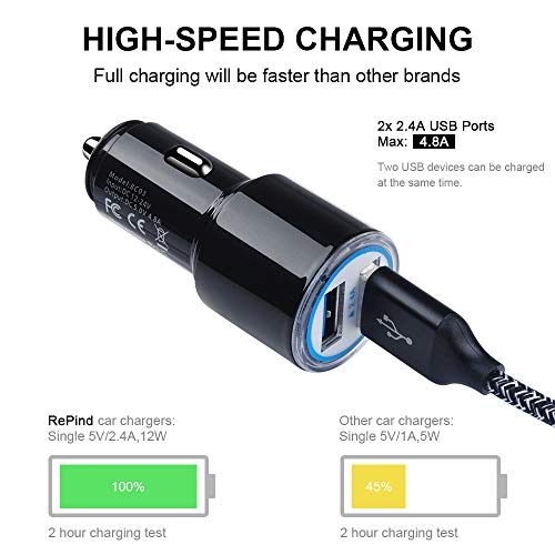 Fast Car Charger Android, Fast Charging Micro USB Cable - color: ‌Brown