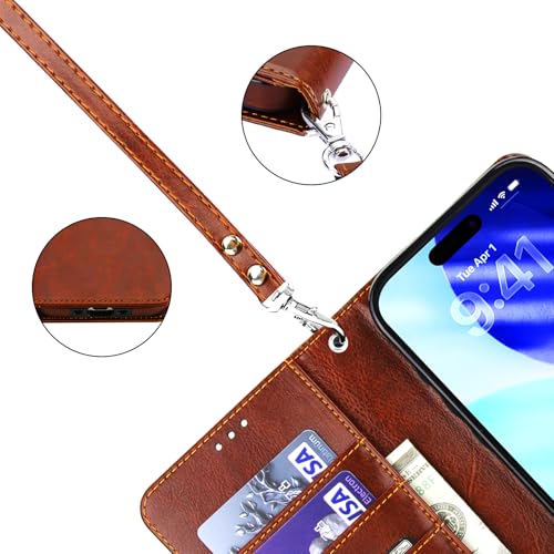 Bocasal Detachable Wallet Case Card Holder for iPhone 17 Air, Brown - color: Brown