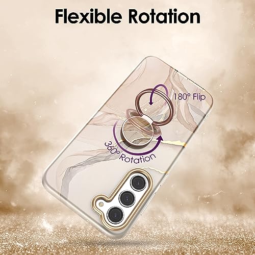 Phone Ring Grip Holder, 360° Rotation Cell Phone Grip Stand, Finger Ring Stand, Metal Finger Ring Grip Kickstand Compatible with iPhone 17 Pro Max 16 15 14 13 12 Magsafe Accessories, OffWhite - color: Elegant White