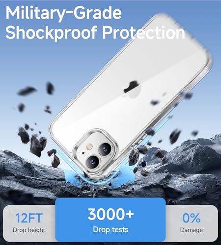 USLAI Case for iPhone 12 Mini, Anti-Yellowing, Crystal Clear Back, Shockproof & Military‑Grade Drop Protection - Transparent - color: Clear, size: iPhone 12 Mini