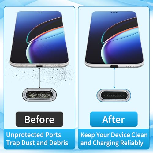 100 Pcs USB C Dust Plugs,Port Cleaner with Brush for Phones
