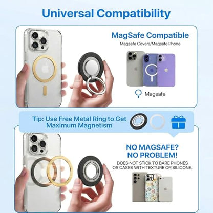 Magsafe Phone Grip, 360° Phone Magnetic Ring Holder Kickstand