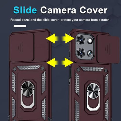 for Moto G Power 5G 2026/2025 Case Built in Slide Camera Cover Wine Red - color: Wine Red, size: Moto G Power 5G(2025)
