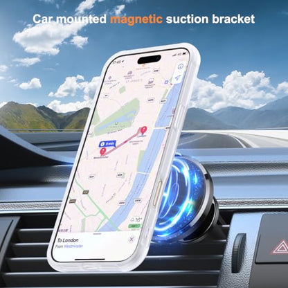 SKYLMW Compatible with iPhone 16 Pro Max Case with Stand,Translucent | iPhone 16 Pro Max Phone Case 6.9",Magnetic Ring Stand,Compatible with MagSafe,Military-Grade Protection,Great Grip Feeling - color: Translucent, size: Iphone 16 Pro Max