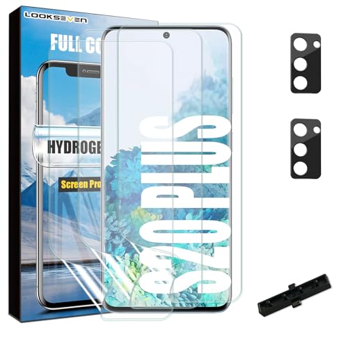 3 Hydrogel Films + 2 Tempered Glass Lens Protector For Galaxy S20 Plus - size: S20 Plus
