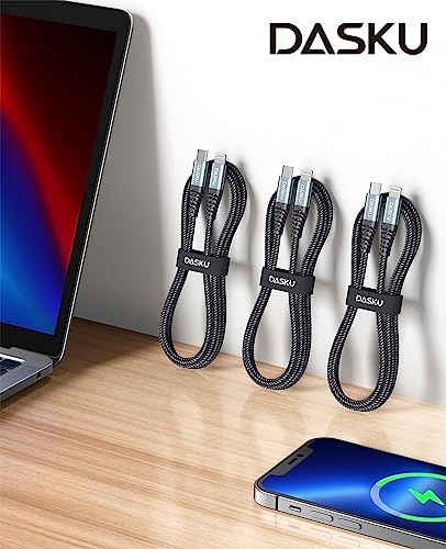 USB C to Lightning Cable [Apple MFi Certified] iPhone Charger 3FT, 3 Pack - color: Black, size: 3FT, style: USB C