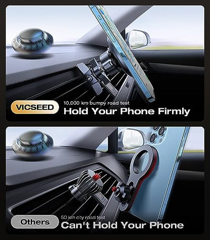 VICSEED for MagSafe Car Mount [Upgraded Strongest Magnet Power] Magnetic Phone Holder for Car Vent 360 Adjustable Magnetic Car Phone Holder Mount for iPhone 16 Pro Max 15 14 13 12 Plus Mini - color: Fashion Black