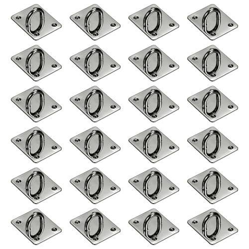 PATIKIL Metal Phone Charm Hook 1.1", 24Pcs Adhesive Square Shaped Phone Finger Grip Hook Smartphones Keychain Ring Charm Loop for DIY Tablet Case Accessories, Black - color: Black