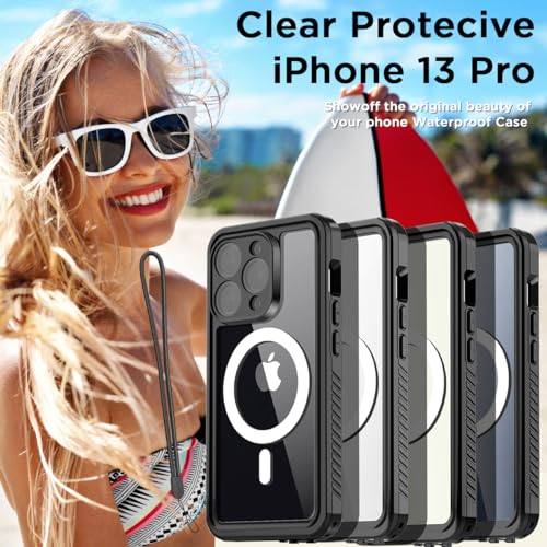 AICase iPhone 13 Pro Case Waterproof with MagSafe Clear Snowproof,Dustproof and Shockproof,IP68 Certified Full Body 360 Protection Fully Sealed Underwater Cover for iPhone 13 Pro 6.1" - color: iphone 13 Pro Waterproof Case