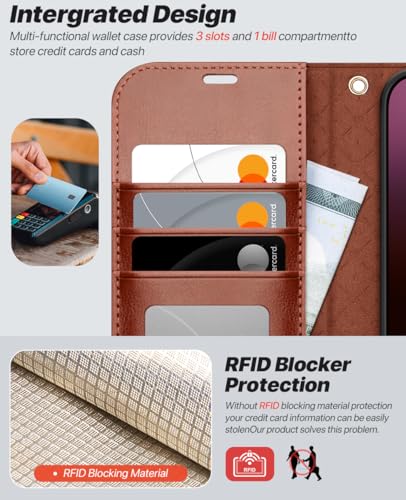 OCASE for iPhone 16 Pro Case Detachable Wallet Case with Card Holder, 2 in 1 Pu Leather Flip Folio with RFID Blocking Stand Wrist Strap Shockproof Phone Cover 6.3 Inch 2024, Dark Brown - color: Dark Brown, size: iPhone 16 Pro