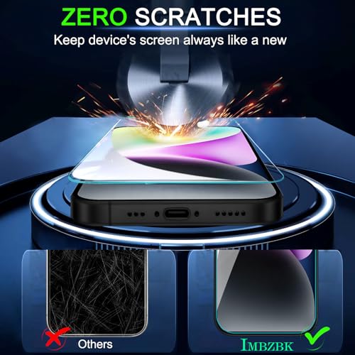 IMBZBK for iPhone 14 Screen Protector, Tempered Glass, 3+3 Pack - size: iPhone 14 6.1 inch