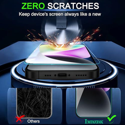 IMBZBK for iPhone 14 Screen Protector, Tempered Glass, 3+3 Pack - size: iPhone 14 6.1 inch