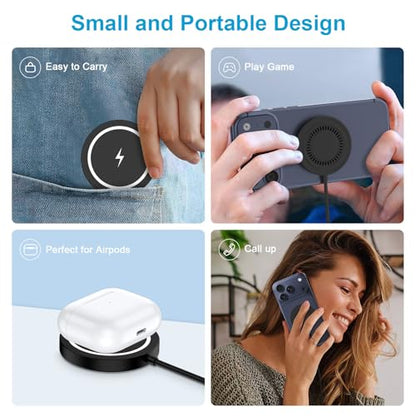 Magnetic Wireless Charger, 15W USB-C/A Fast Wireless Charging Pad Samsung