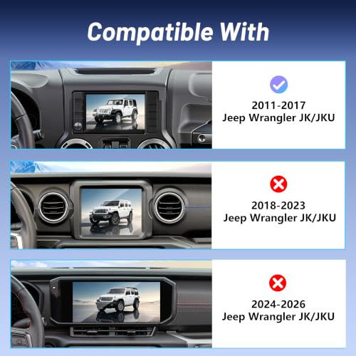 Car Phone Holder for Jeep Wrangler (2011-2016 2017),Magsafe Car Mount Charger,Magnetic Phone Holder,15W Wireless Charging,Dashboard Phone Holder,360° & Hands Free,2015 Wrangler Interior Accessories - size: Jeep Wrangler | 2011-2017