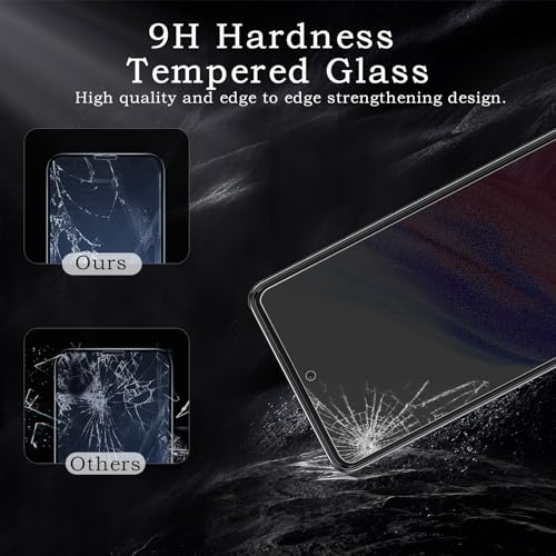 [2+2 Pack] Privacy Screen Protector for Samsung Galaxy A51/A52/A53 5G, Anti-Spy Shatterproof Tempered Glass with Camera Lens Tempered Glass 9H Hardness Bubble Free Anti-Glare Case Friendly