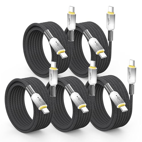 15FT USB C Cable 5-Pack, 60W Fast Charging, 480Mbps Data - color: Grey, size: 15Feet