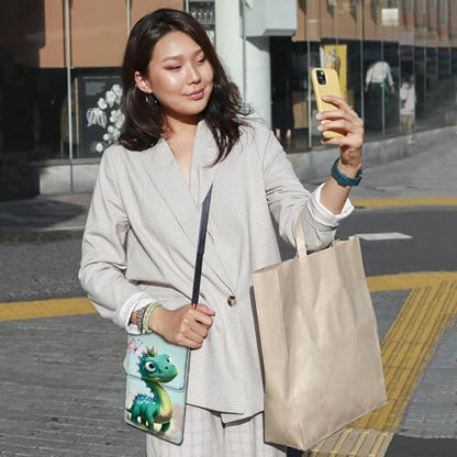 Small Crossbody Bags with Adjustable Shoulder Strap - color: Butterfly Dinosaur