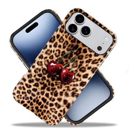 Compatible with iPhone 17 Pro Max,Anti-Scratch Glossy Case Cover,Cherry Leopard Animal Cheetah - color: Cherry Leopard Animal Cheetah, size: IPhone 17 Pro Max