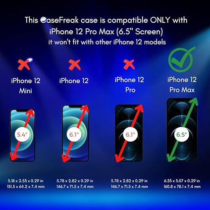 i12pm Bundle Clear Case & Screen Protector, Mag-Safe Compatible with Magnetic Built, Shockproof Full Body Protection, Drop Proof, Non-Yellowing, Anti Fingerprint for iPhone 12 Pro Max (6.5")