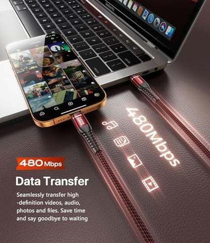 USB C to C Cable 6FT, 240W USB C to USB C Cable Fast Charging, iPhone USB C - color: Red, size: 6FT, style: 240W USB C to USB C