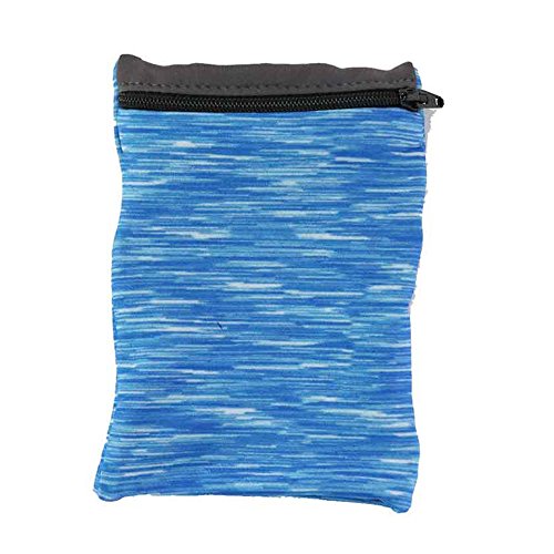 Sprigs Wrist Wallet Running Wristband Pocket for Keys Cards Cash ID Phone - color: Blue Melange