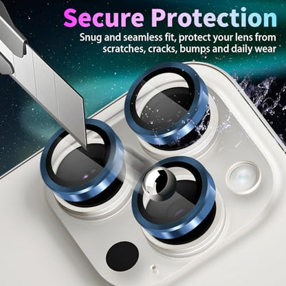 Camera Lens Protector for iPhone 15 Pro/15 Pro Max, Dark Blue - color: Dark Blue