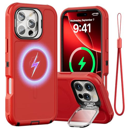 Follaroma for iPhone 16 Pro Case,Magnetic,Heavy Duty Case,6.3'',Red - color: Red, size: iPhone 16 Pro 6.3''