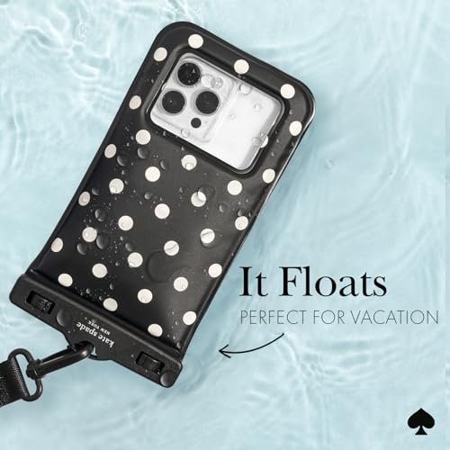 kate spade new york IP68 Floating Waterproof Phone Pouch - Picture Dot | Stylish Touchscreen Floating Waterproof Phone Case w/Crossbody Lanyard - Fits All Phones -Beach Cruise Ship Travel Essentials - color: Picture Dot