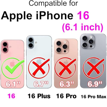 for iPhone 16 Wallet case, Gray Flower | 3 Card Holders, Kickstand, Shockproof TPU Shell, PU Leather, Magnetic Closure, Protective Flip Folio Cover, Women - color: 9
