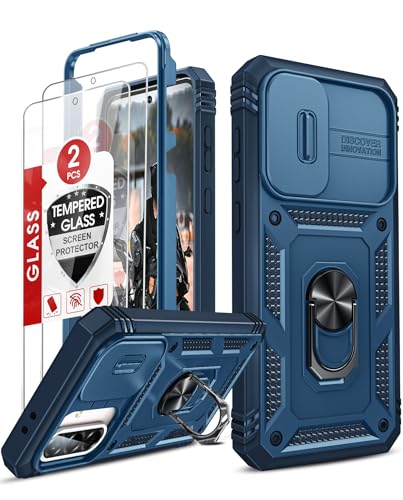 LeYi for Galaxy A36-5G Phone Case: Compatible for Samsung A36 5G Case with 2 PCS Glass Screen Protector, Slide Camera Cover Military-Grade Protection Cobertor para Telefono Cell A36, Blue - color: Blue, size: Galaxy A36 (6.7'')