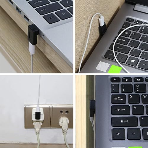 Right Angle USB A to C Adapter 90 Degree USB to USB-C Converter 2-Pack