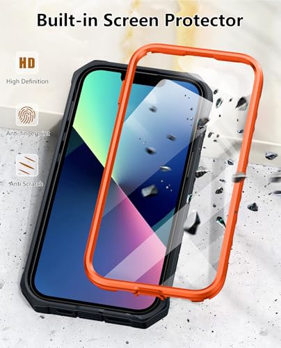 for iPhone 13/14/15 Phone Case: for iPhone 16e Protective Cover with Belt Clip Holster | Durable Dual-Layer Design with Built-in Kickstand | Heavy Duty Military Grade Hard Protection Shock Proof | Built-in Screen Protector, 20FT Military-Grade Drop Shockp