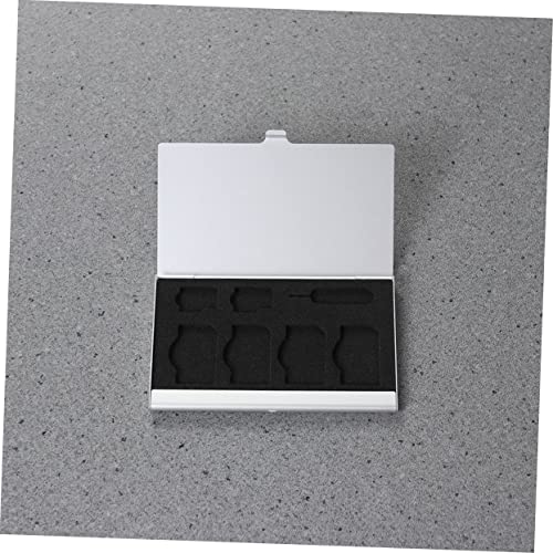 Sim Card Box Holder with Card Needle Aluminum Alloy Silver