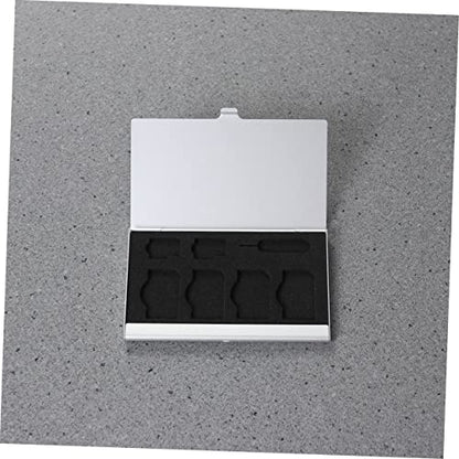 Sim Card Box Holder with Card Needle Aluminum Alloy Silver