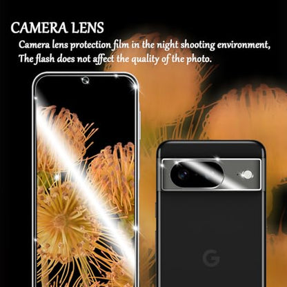 Pixel 8a HD Clear Tempered Glass Screen Protector + Camera Lens Protectors, [2+2 Pack] [3D Glass] [Anti-Glare] [Bubble-Free] Screen Protector Glass For Google Pixel 8a - size: Google Pixel 8a
