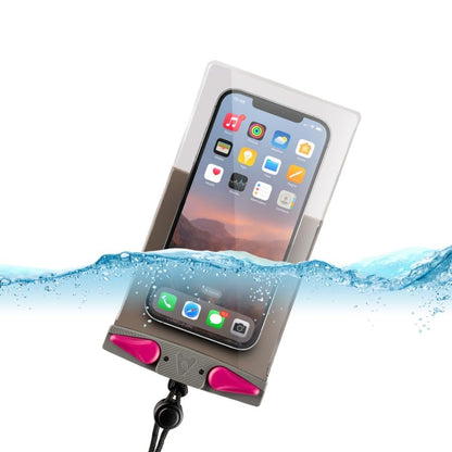 Aquapac Waterproof Phone Case, Small, Grey | iPhone and Android, Made in The UK, Hiking, Mountain Biking, Running Accessory, Floating, IPX8 certified to 30 ft deep. - color: Grey/Pink, size: Small