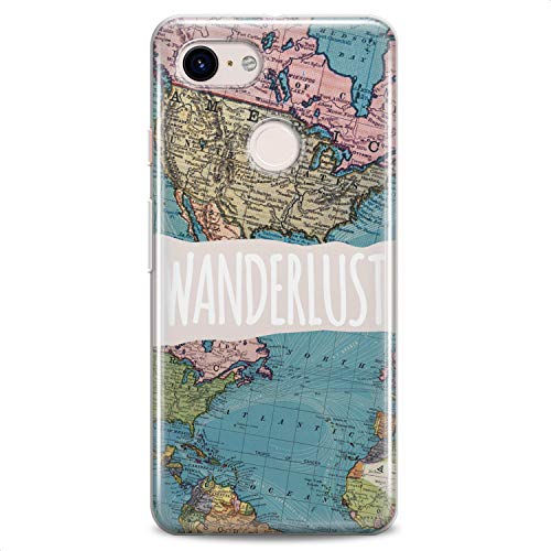 TPU Case Compatible for Google Pixel 9 8 Pro 7a 6a 5a XL 4a 5G 2 XL 3 XL 3a Flexible Silicone Print Quote Globe Journey Trip Clear Traveling Girls Slim fit Wanderlust Soft Design Cute Map - color: Map Print
