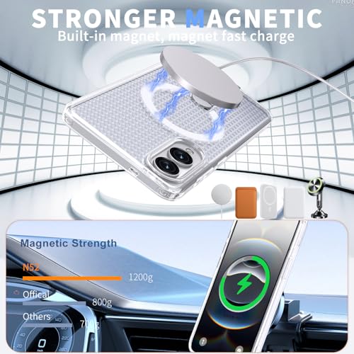 for Samsung Galaxy S25 Edge Case with Stand Compatible with MagSafe +1 Screen Protector, [Built in Kickstand &Magnet][Heat Dissipate] Protective Matte Case for Galaxy S25 Edge (Frost Clear) - color: Frost Clear