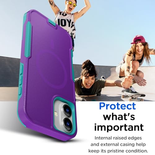 AICase for iPhone 16 Plus Case [Compatible MagSafe],Heavy Duty 20 FT Drop Protection Full Body Rugged Shockproof Military Protective Tough Durable Phone Cover 6.7" for Men Women_2 - color: Spring Blue/Purple with Magsafe