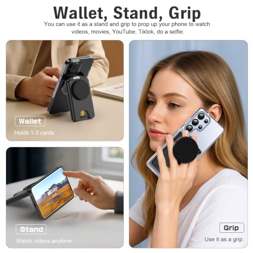 Grippopso for MagSafe Wallet Stand, Magnetic Wallet Stand Adjustable,T-Blue - color: Translucent Blue