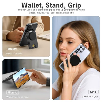 Grippopso for MagSafe Wallet Stand, Magnetic Wallet Stand Adjustable, Blue - color: Blue