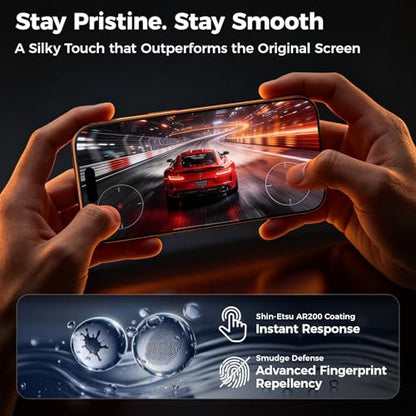 BENKS GlassWarrior for iPhone 17 Pro Screen Protector [TÜV Rheinland Anti-Reflection] [3D Curved Full Coverage] 9H+ Tempered Glass, Military-Grade Shatterproof & Scratch Resistant, Eye-Friendly