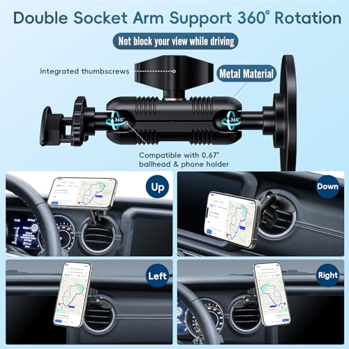 Magnetic Phone Mount for Jeep Wrangler 2018-2023 Gladiator JT 2020-2023 - style: Magnetic Mount