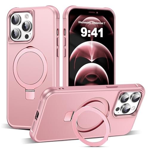 SKYLMW Compatible with iPhone 12/13 Pro Max Case with Stand,Rose Gold - color: Rose Gold, size: iPhone 12 Pro Max & iPhone 13 Pro Max