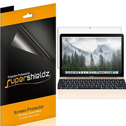 Supershieldz (3 Pack) Anti Glare and Anti Fingerprint (Matte) Screen Protector Shield Designed for Apple MacBook 12 inch with Retina Display (2015, 2016, 2017) (A1534)