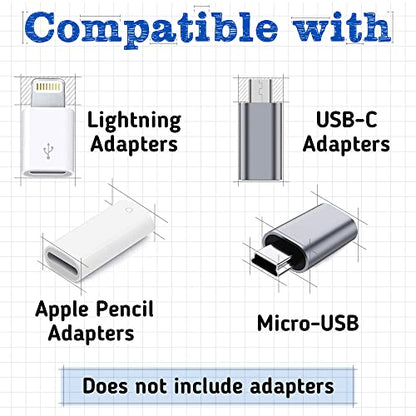 Cozy Charging Cable Keeper Adapter Tether Holder Compatible with Apple Pencil USB-C Micro USB, Keychain, Car, Travel, Black, 5-Pack - color: Black